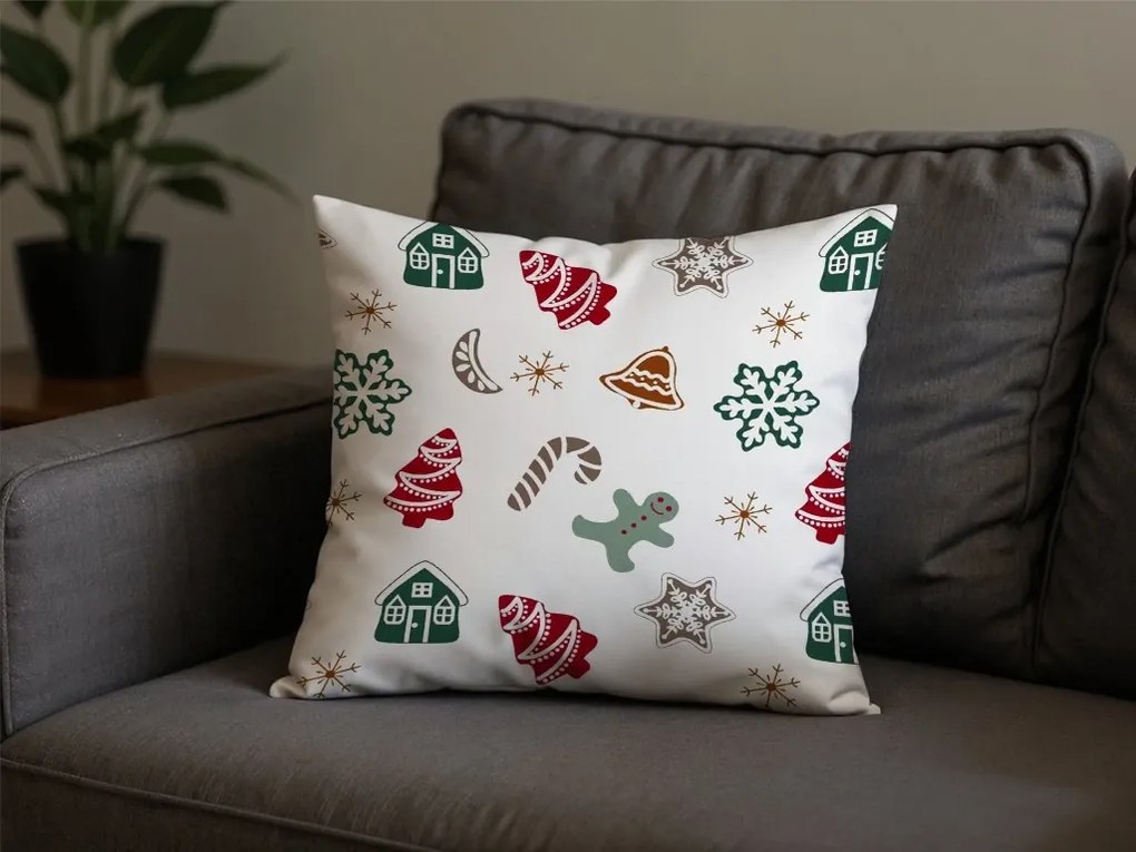 Fata de perna din bumbac HOLLY 45x45 cm, alb
