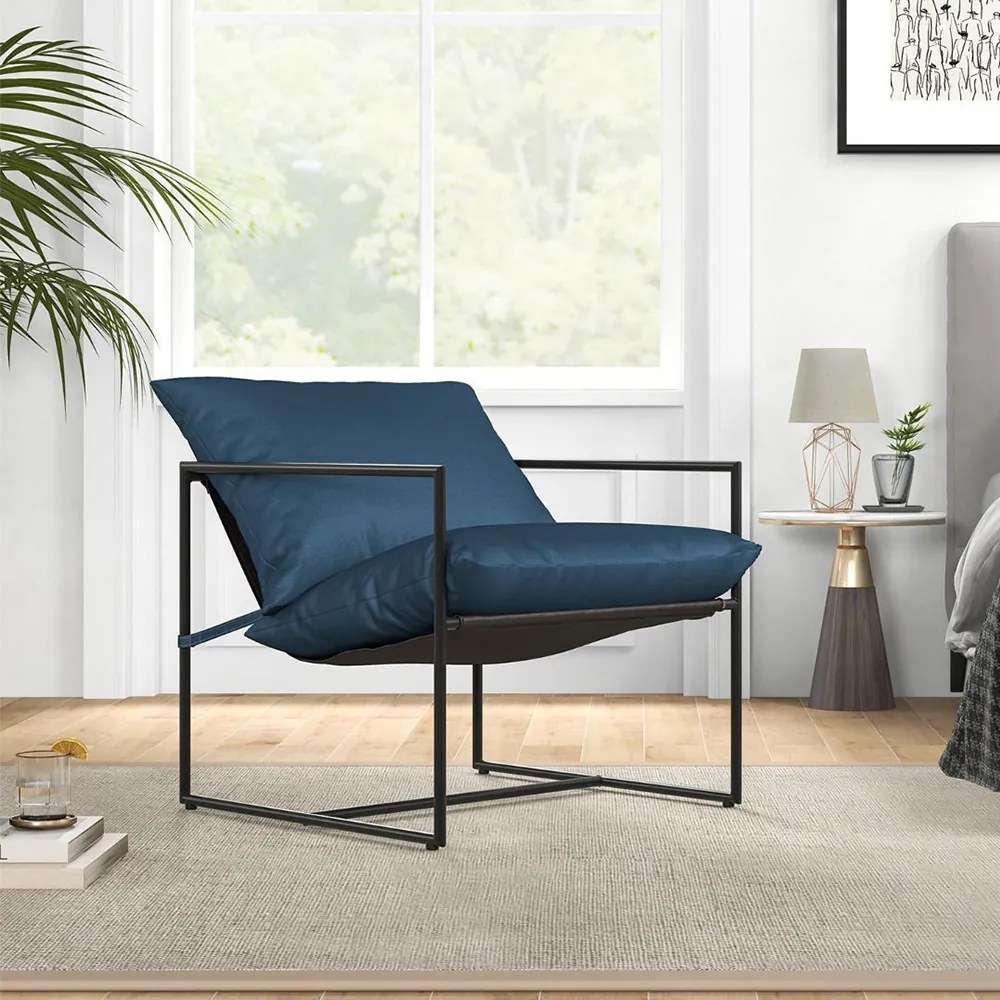 Set 2 scaune cu cadru metalic și perne