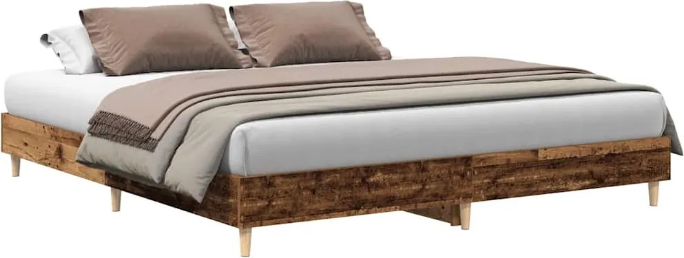 vidaXL Cadru de pat fără saltea Lemn vechi 180x200cm Lemn prelucrat