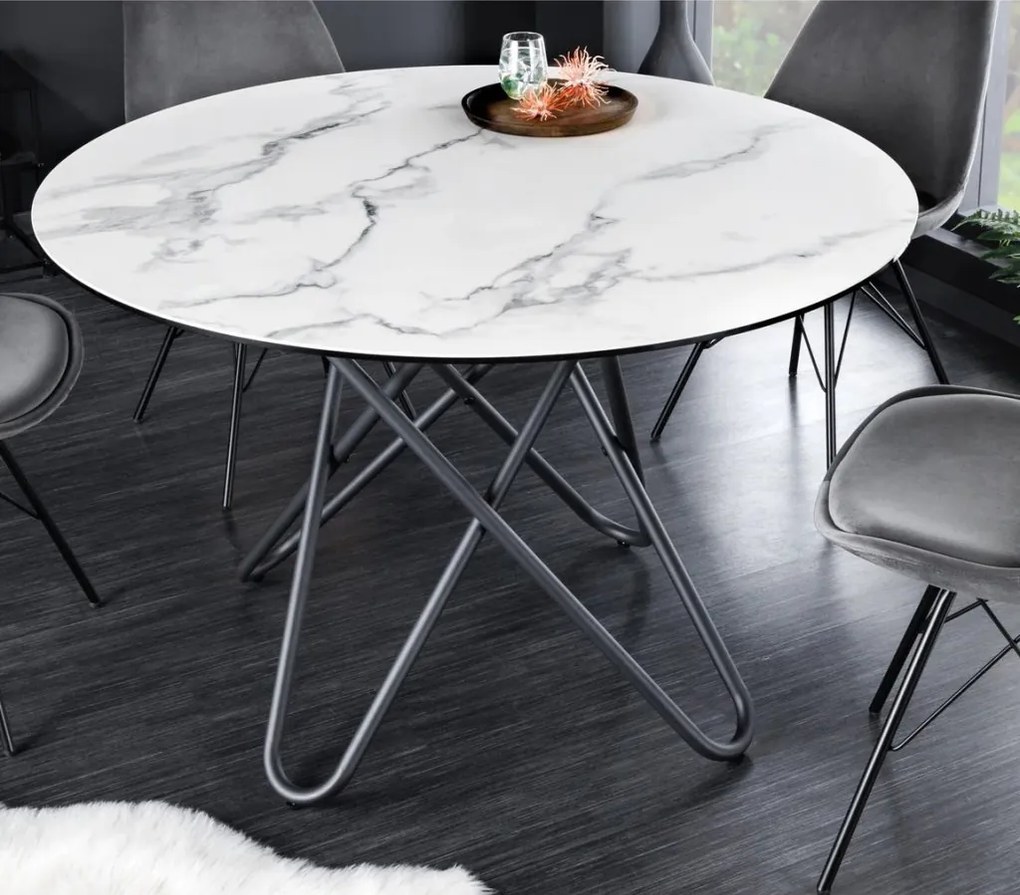 Masa rotunda design modern Circular 120cm, alb