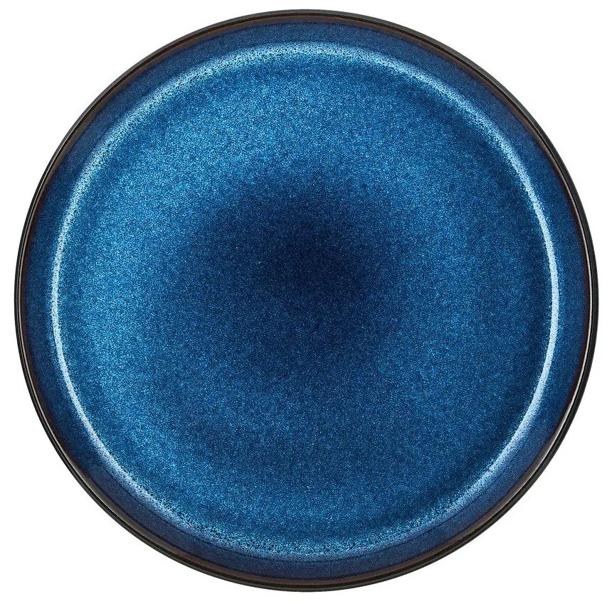 Farfurie neagră/albastră pentru desert din gresie ø 21 cm Gastro Dark Blue/Black – Bitz