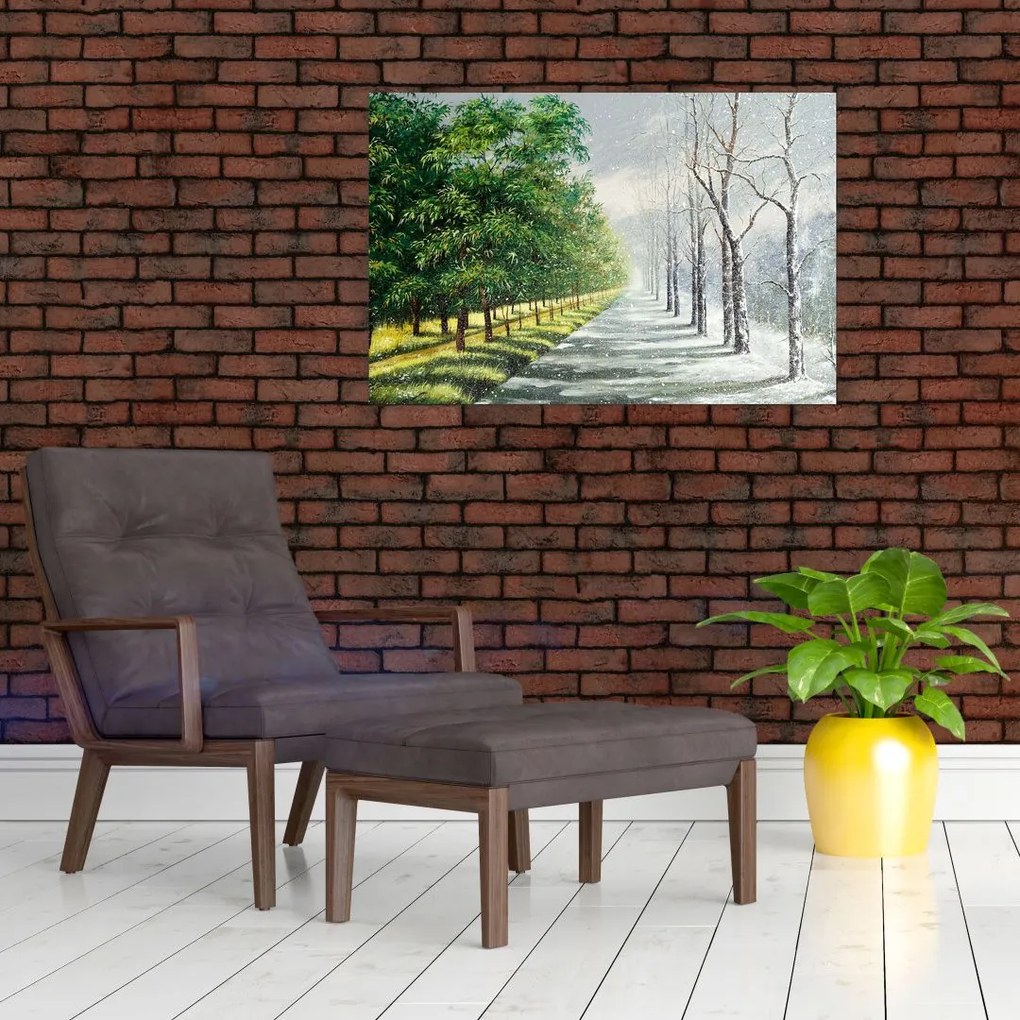 Tablou - Iarna versus vara (90x60 cm)