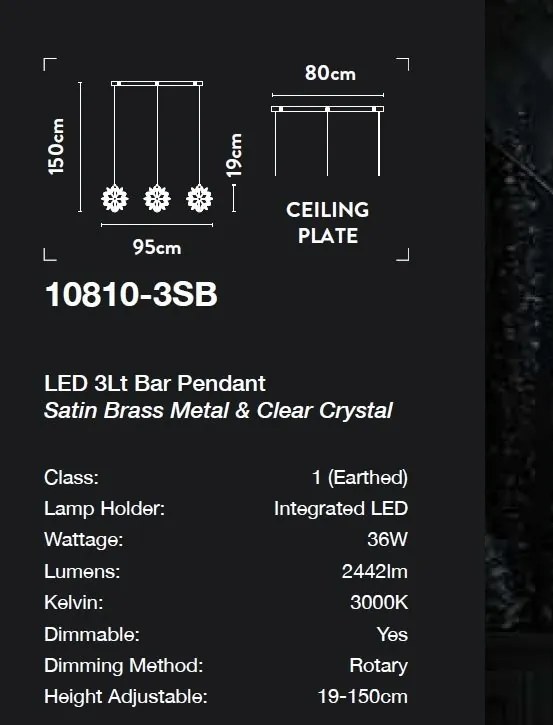 Lustra LED suspendata cristal design lux elegant BELLE 3L