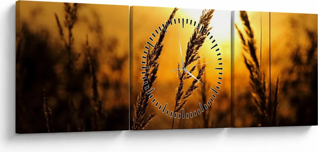 Tablou - Apus de soare (cu ceas) (90x30 cm)