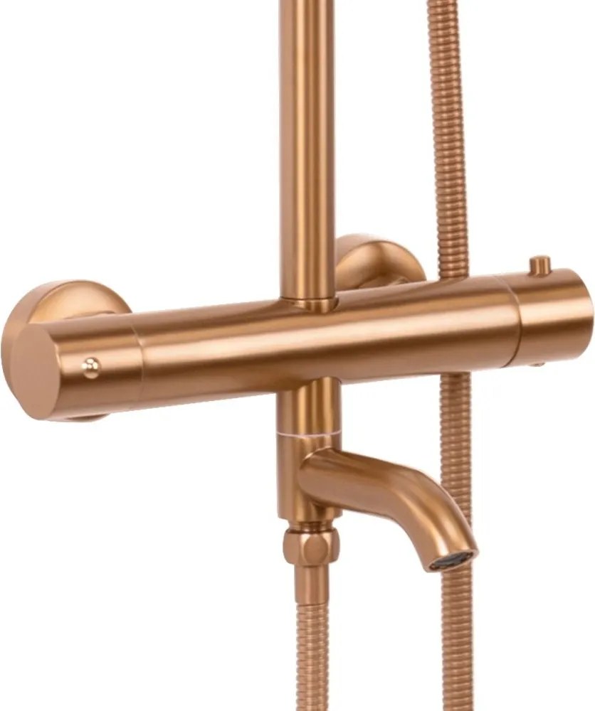 Coloana de dus cu termostat REA Lungo Copper Brush