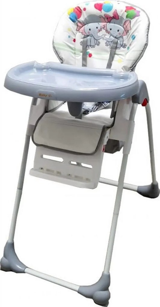 Scaun de masa pentru copii si bebe Baby Care™ CC reglabil in 3 trepte, Pliabil, Centura de siguranta, Sezut comfortabil, Masuta detasabila, Pozitie