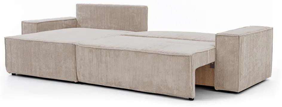 Canapea Flabio Mini de colț cu funcție de dormit Stânga - bej Lincoln 03