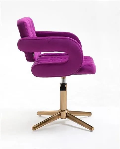 HR8403CROSS Scaun Catifea Fucsia Bază Aurie