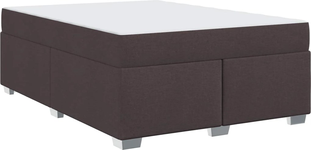 vidaXL Cadru de pat cu saltea Maro închis 160 x 200 cm țesătură