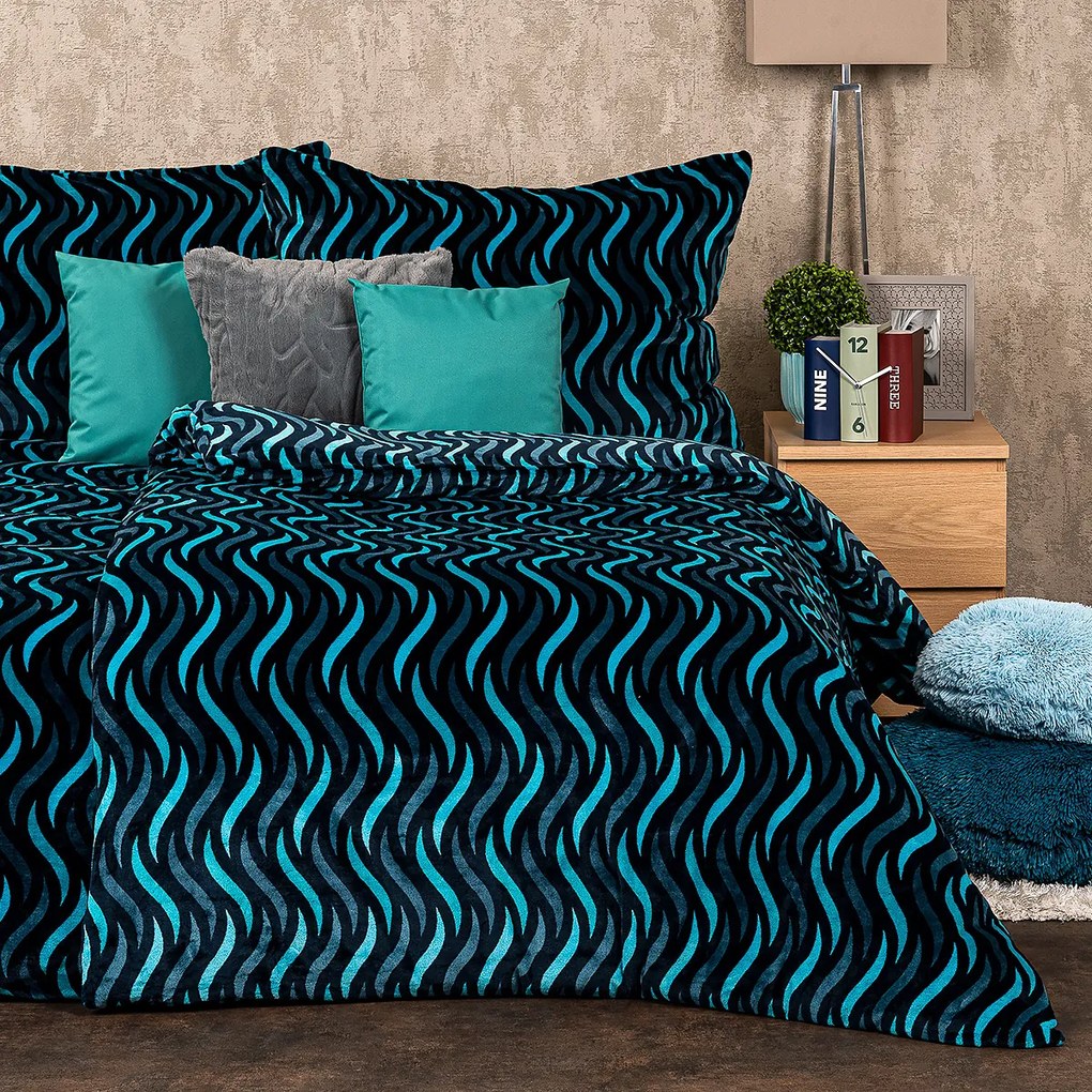 Lenjerie de pat din micro-flanelă 4Home Wave, 160 x 200 cm, 70 x 80 cm
