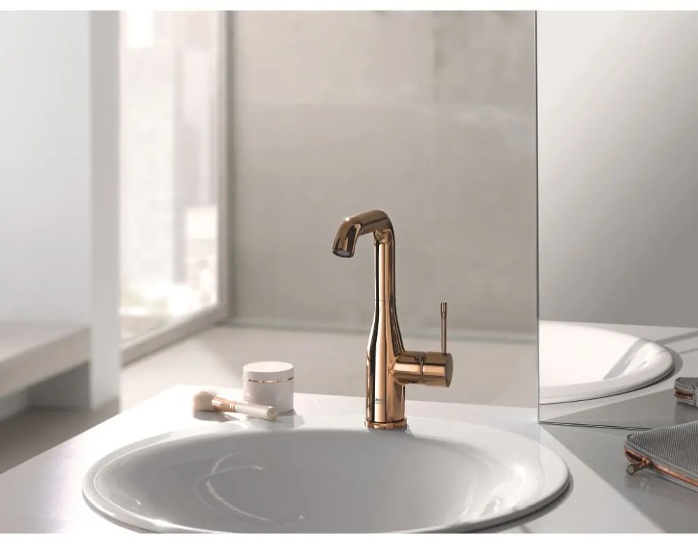 Baterie lavoar Grohe Essence, marimea L, ventil inclus, auriu lucios Cool Sunrise Auriu lucios