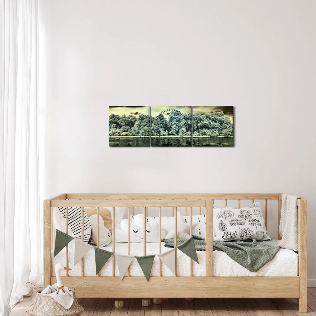 Tablou suprafeței de apă (cu ceas) (90x30 cm)