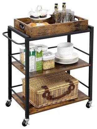 Măsuță de servire MARGE maro/negru