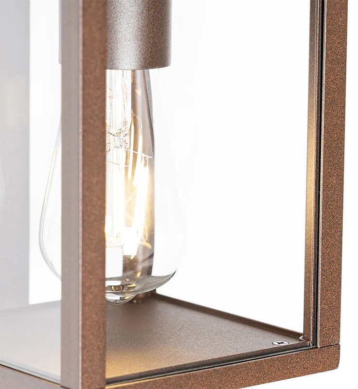 Lampa de perete exterioară maro ruginiu IP44 cu senzor de amurg - Charlois