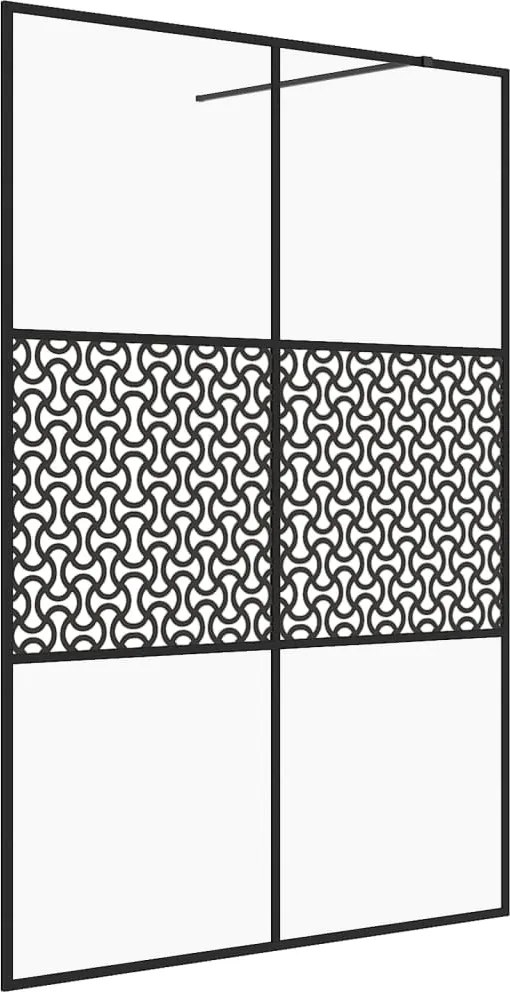 vidaXL Paravan de duș walk-in negru 140x195 cm sticlă ESG transparentă
