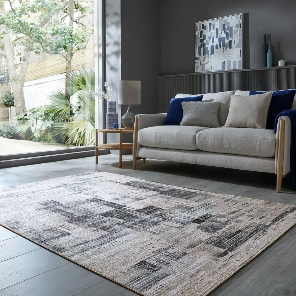 Covor gri lavabil 115x170 cm Silas Abstract – Flair Rugs