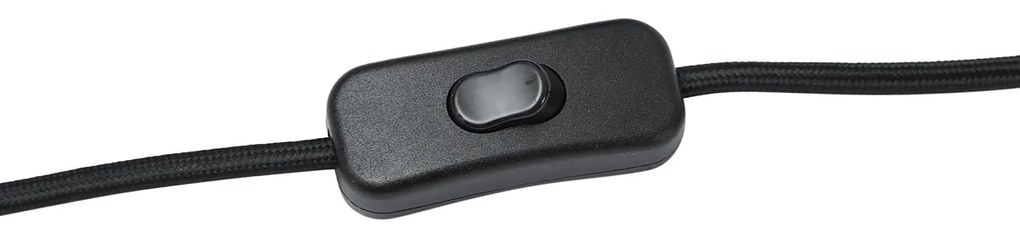 Lampă de masă Japandi neagră cu abajur din in - Dahlia