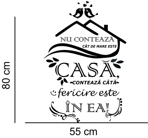 Sticker perete Fericirea este acasa!
