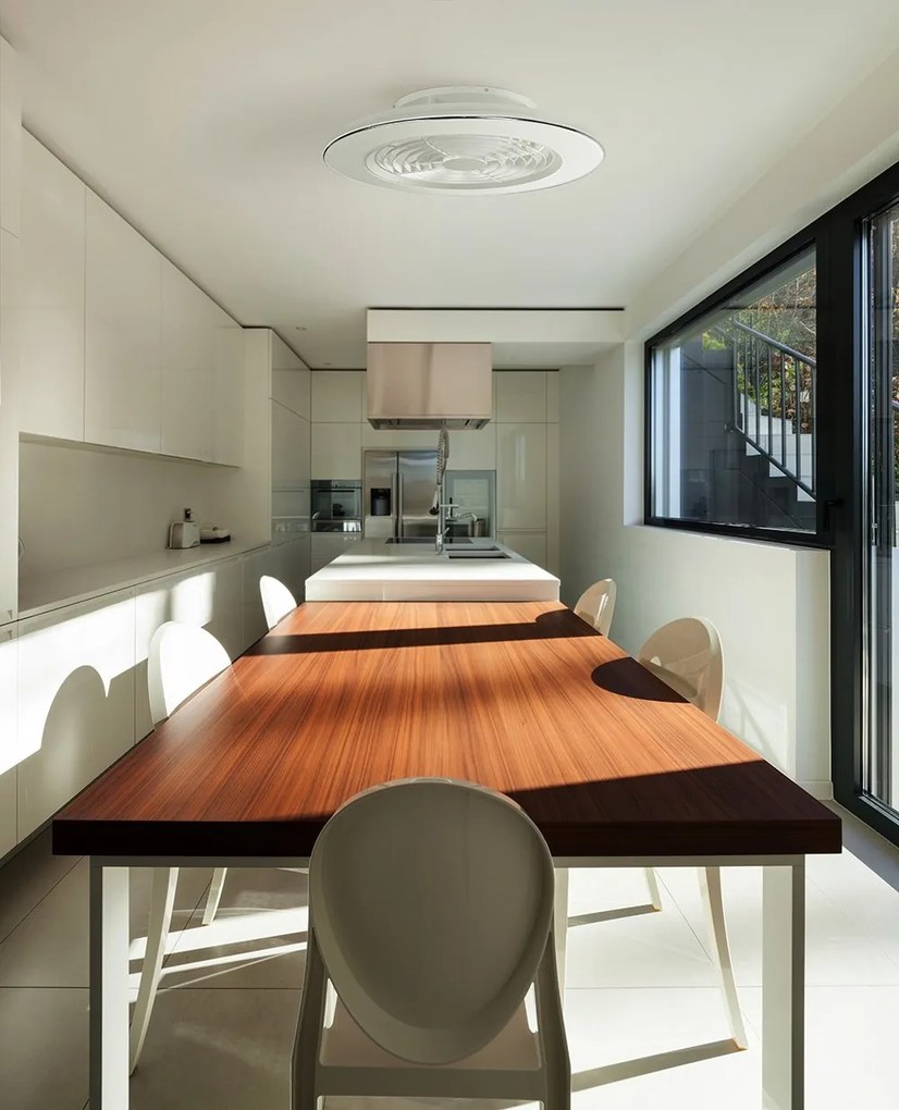 Lustra LED Smart cu Ventilator si telecomanda ALISIO alb