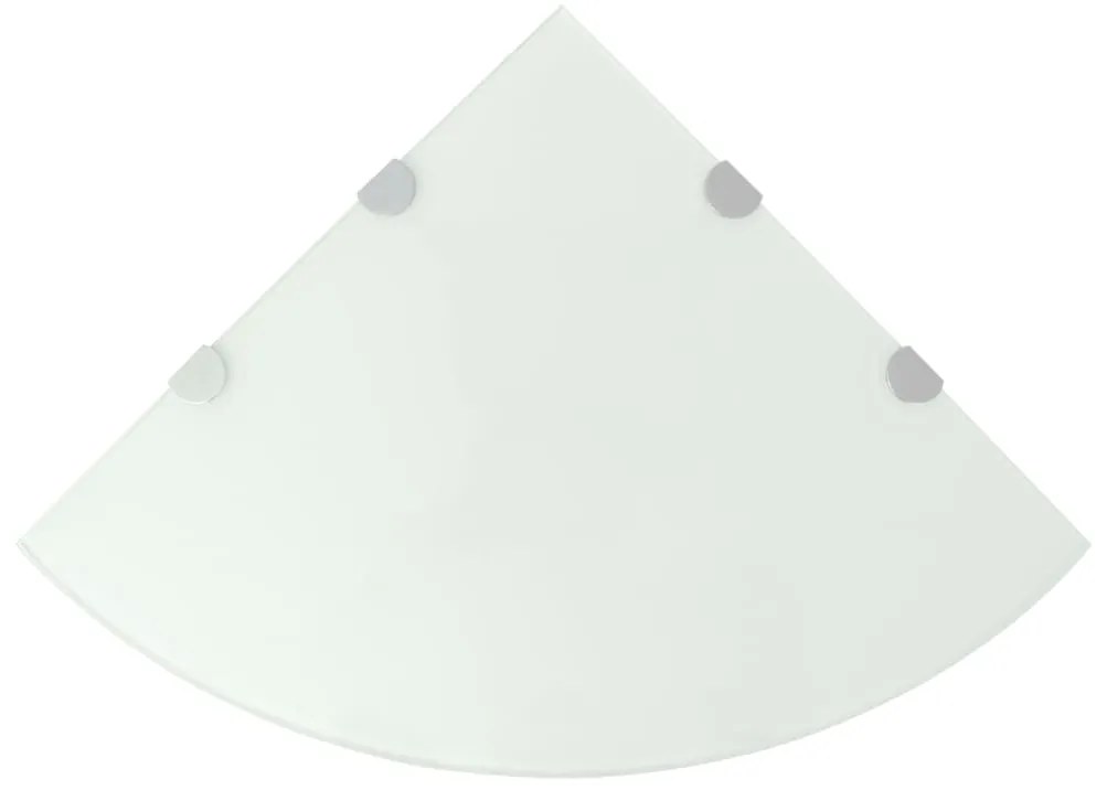 vidaXL Raft de colț cu suporți de crom, sticlă, 45 x 45 cm