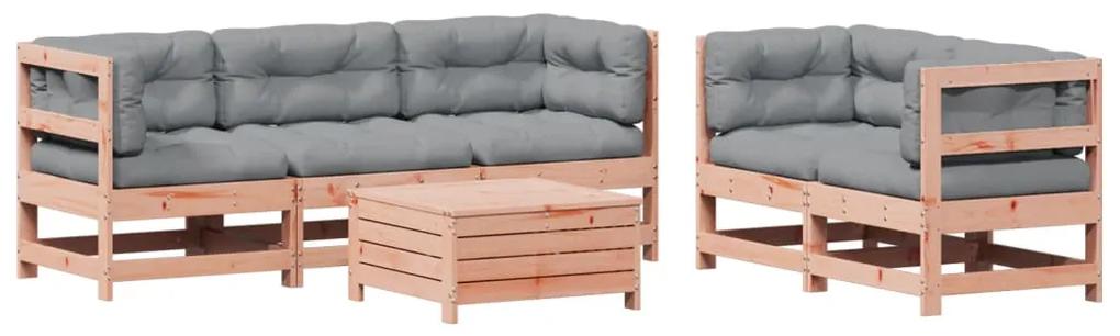 3250810 vidaXL Set mobilier de grădină cu perne, 6 piese, lemn masiv Douglas