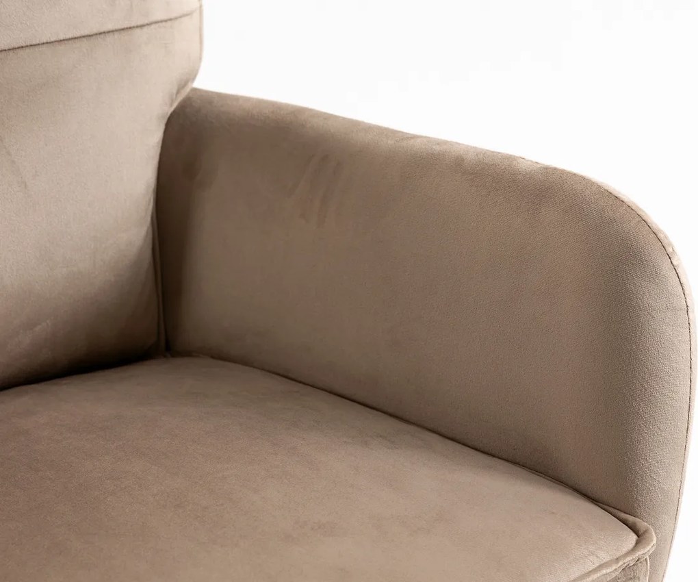 HR250K Scaun Catifea Latte Bază Aurie