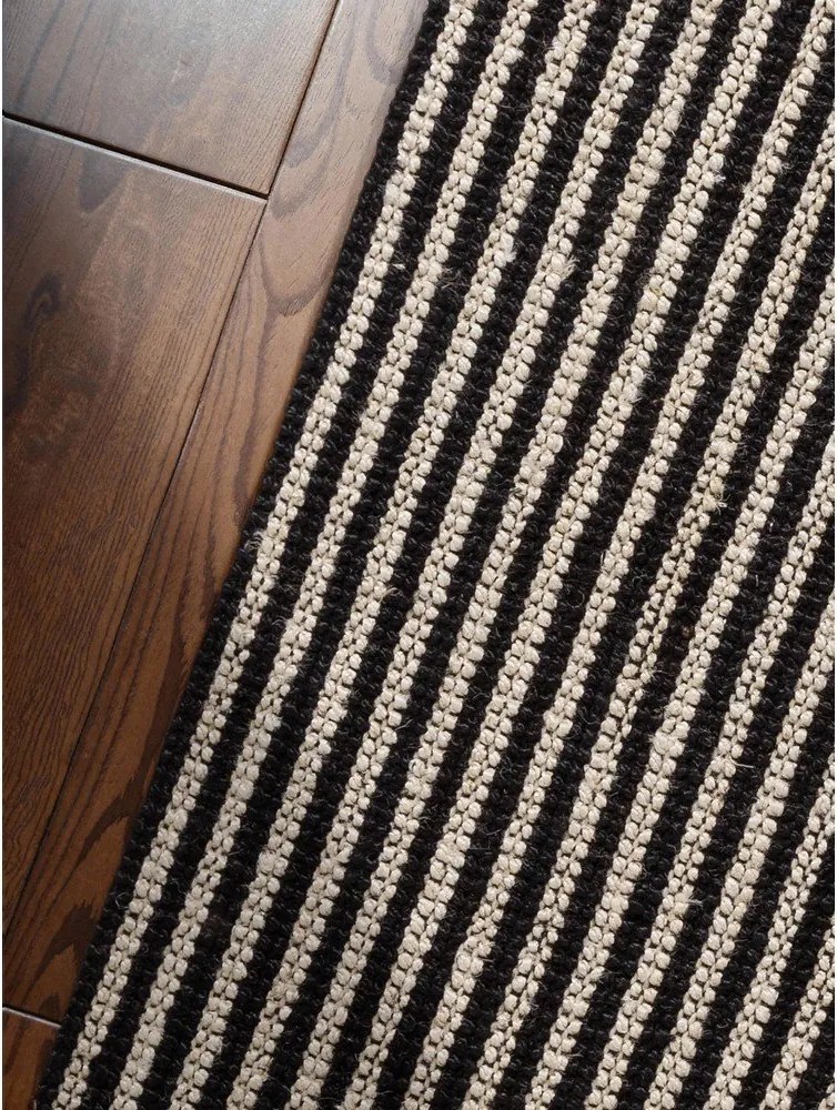Covor negru țesut manual din iută 160x230 cm Harvest Ebony – Elle Decoration