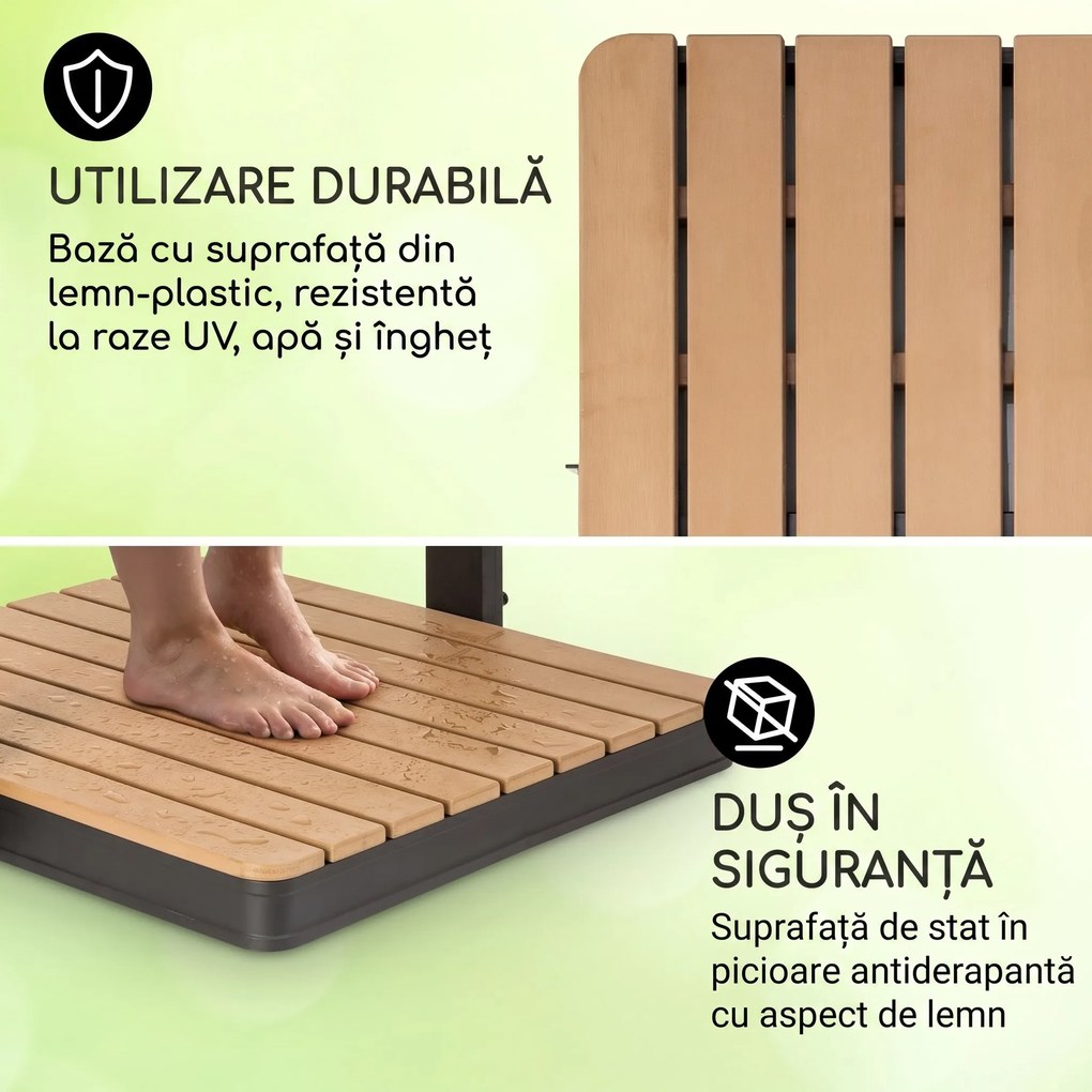 Blumfeldt Sumatra Breeze Square duș de grădină WPC aluminiu 70x55cm pătrat