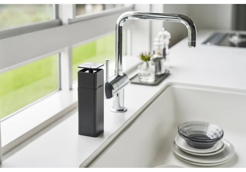 Dozator / dispenser detergent de vase Yamazaki Tower, 250 ml, negru