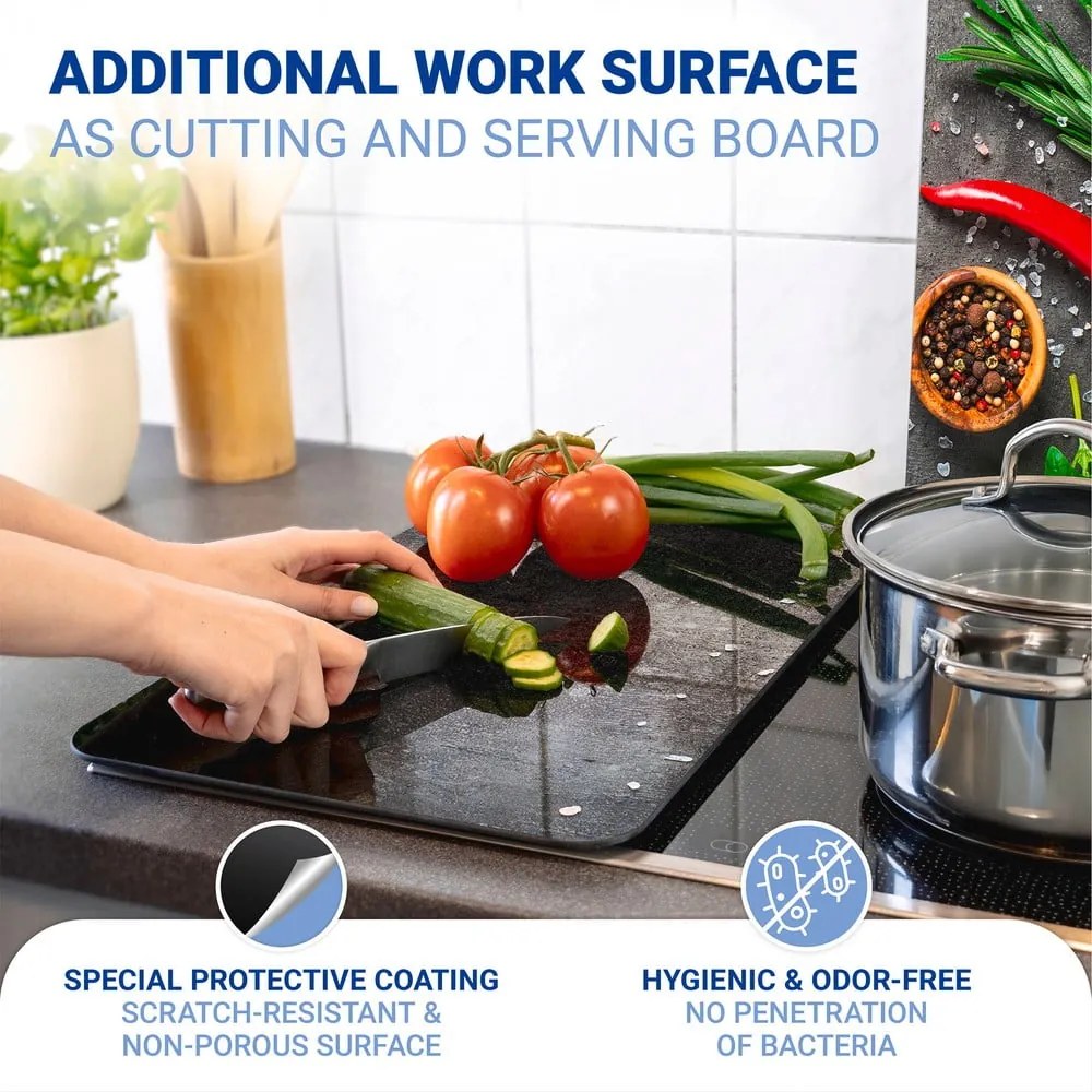 Protecții de aragaz 2 buc. din sticlă temperată 52x30 cm Rosemary - Maximex