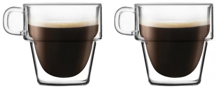 Set 2 cani cafea Altmore, sticla borosilicat, pereti dubli, 250 ml