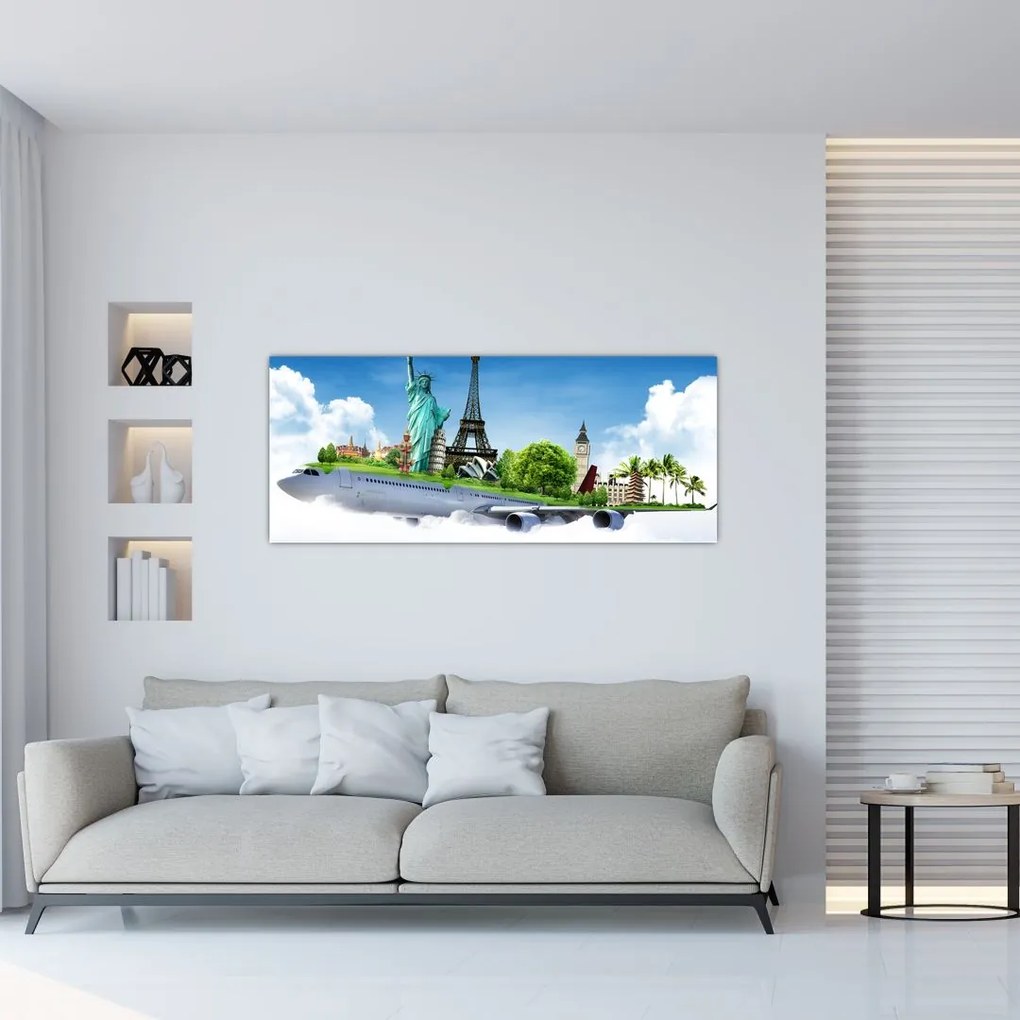Tablou - Călătorie în jurul lumii (120x50 cm)