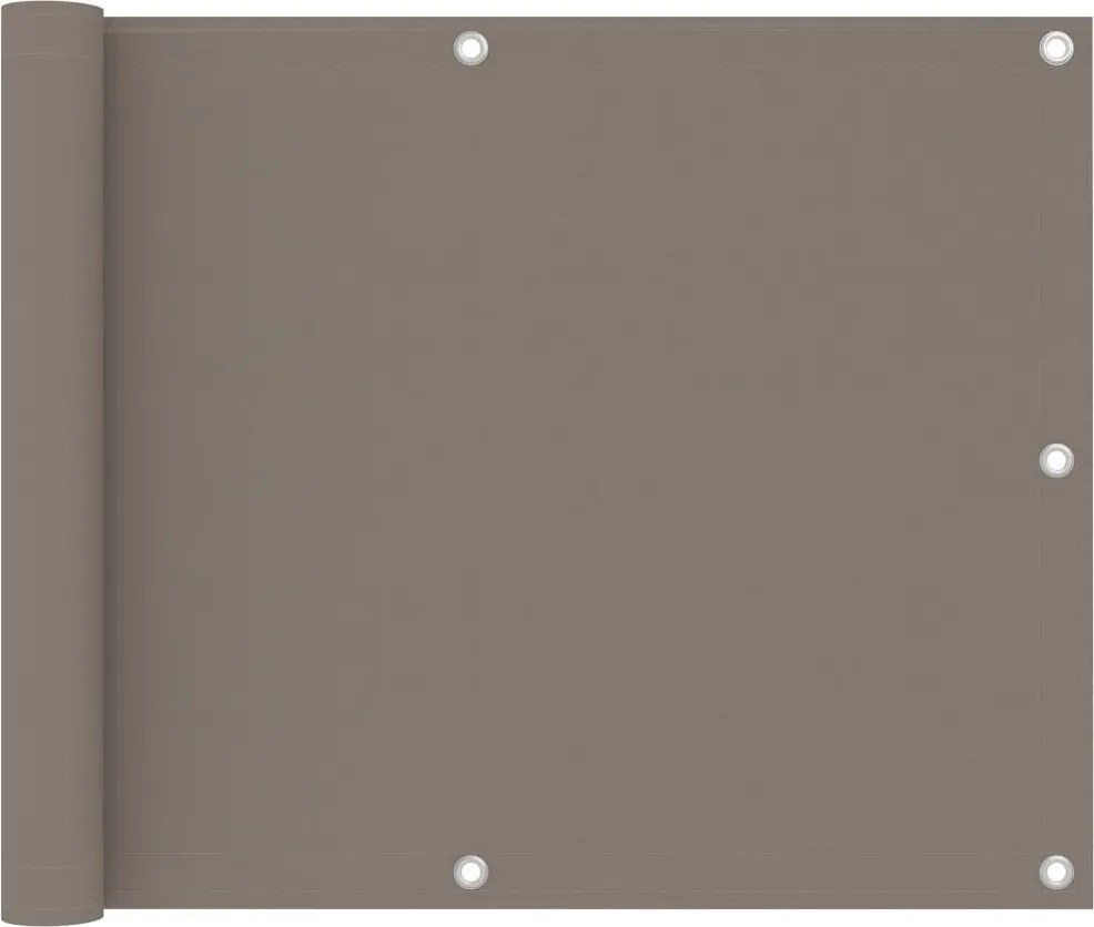 vidaXL Paravan de balcon, gri taupe, 75x500 cm, țesătură oxford