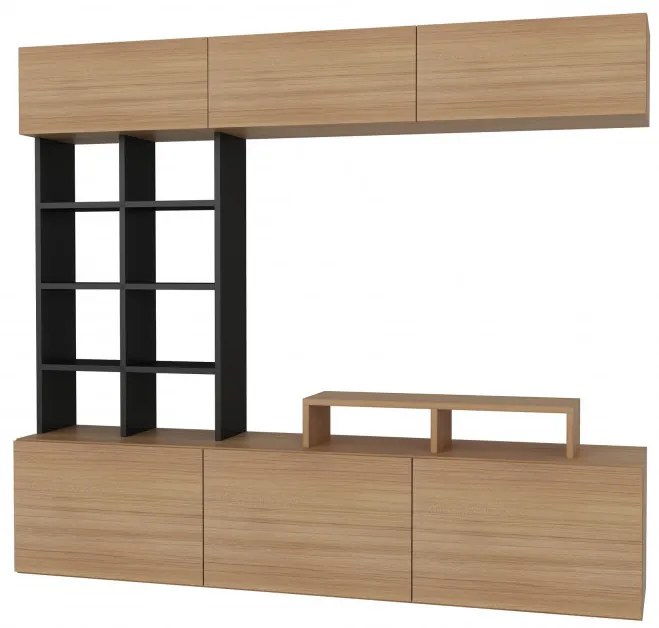 Ansamblu Comoda TV Sasa Teak-Negru