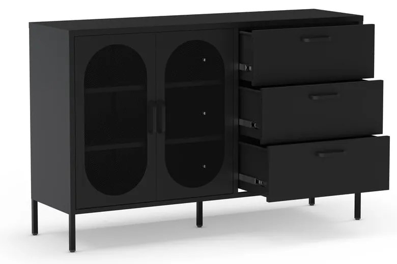 Comodă neagră 140x90 cm Diora – Marckeric