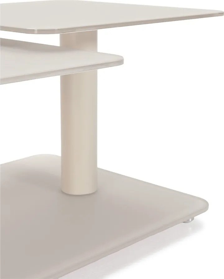 Măsuță de cafea crem din sticlă 54x115 cm Elvi – Marckeric