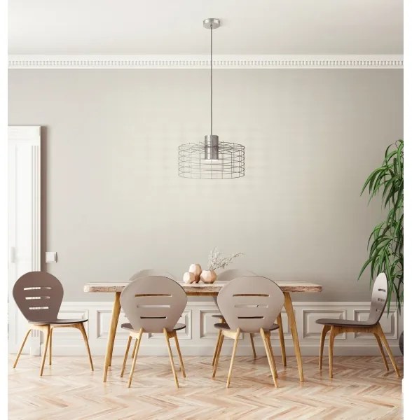 Lustră pe cablu MILLIGAN 1xE27/40W/230V d. 48 cm argintie Eglo 43651