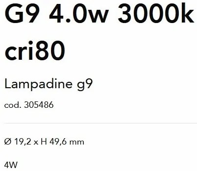Bec LED, G9 4W 3000k cri80