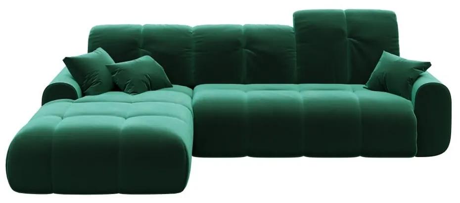 Canapea extensibilă cu șezlong pe partea stângă devichy Tous, verde închis