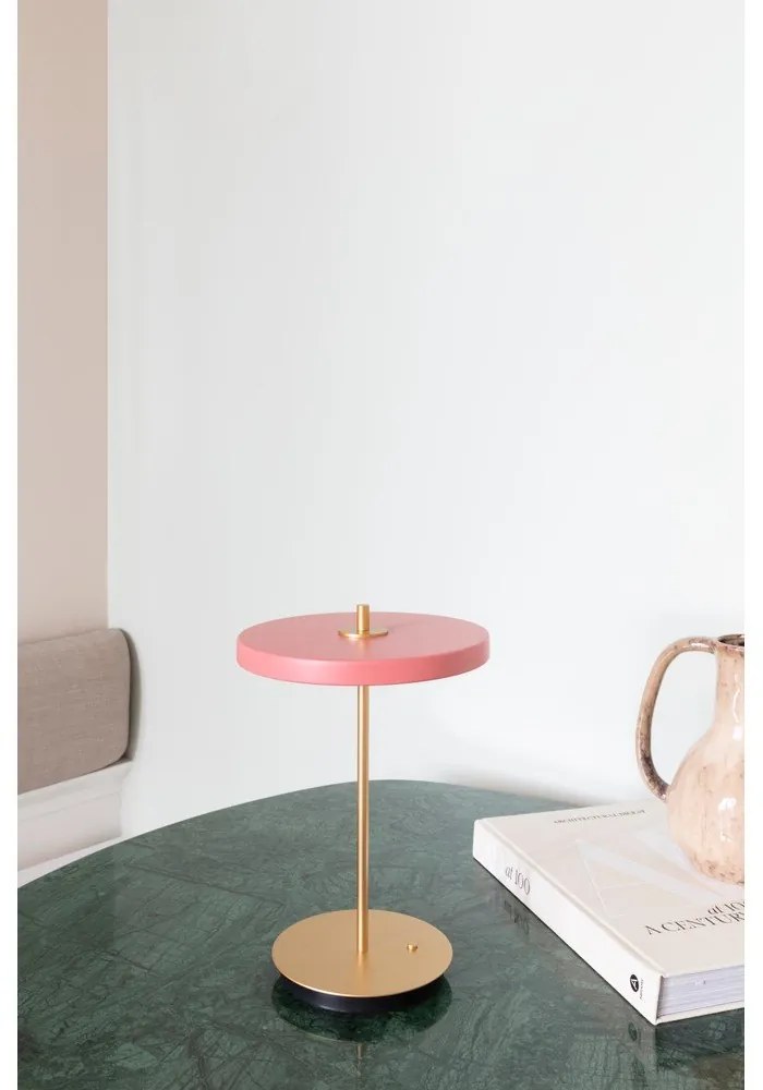 Veioză roz LED cu intensitate reglabilă cu abajur din metal (înălțime 31 cm) Asteria Move – UMAGE