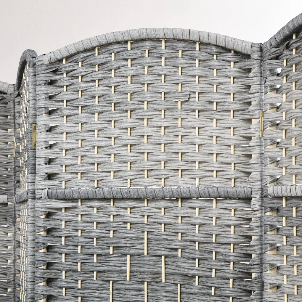 HOMCOM Paravent interior din lemn 4 panouri divizor de cameră pliabil pentru sufragerie dormitor 180 x 180 cm gri mixt | Aosom Romania