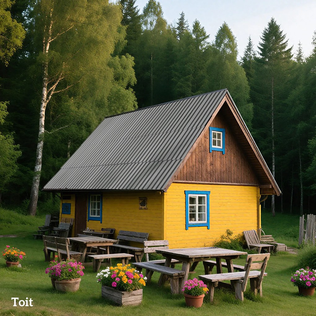 Outsunny Lot de 12 panouri din oțel galvanizat Rezistente la Intemperii, gri deschis, dim. unui panou 129L x 45l cm | Aosom Romania