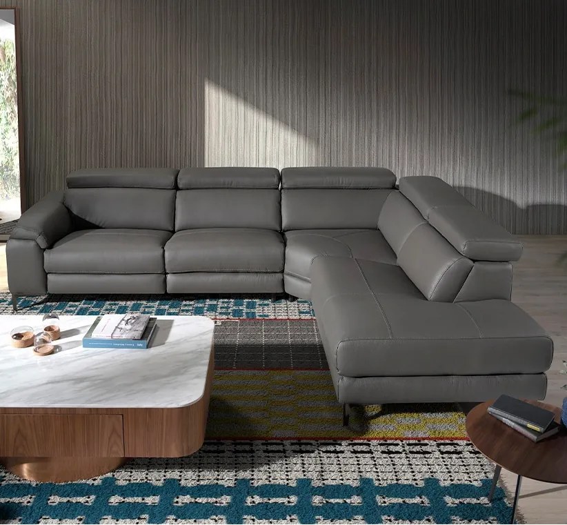 Coltar dreapta design italian LUX tapitat cu piele naturala Alfredo