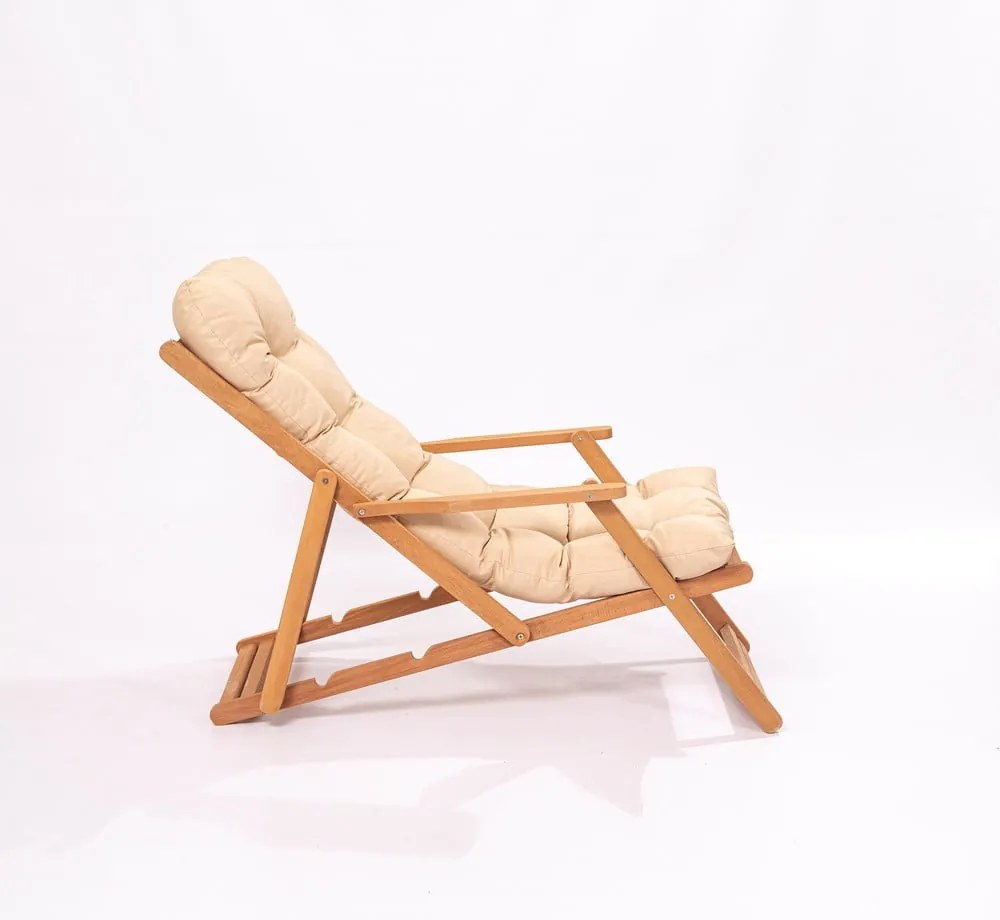 Set mobilier de grădină crem/natural din lemn de fag pentru două persoane – Floriane Garden