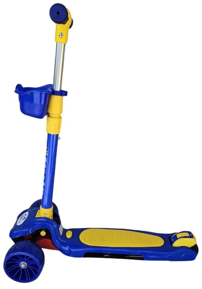 Trotineta copii cu roti luminoase din silicon NOVOKIDS™ Mini Scooter 6160, Cu melodii si lumini, 3 roti, Pliabila, Maner reglabil pe inaltime, Maxim