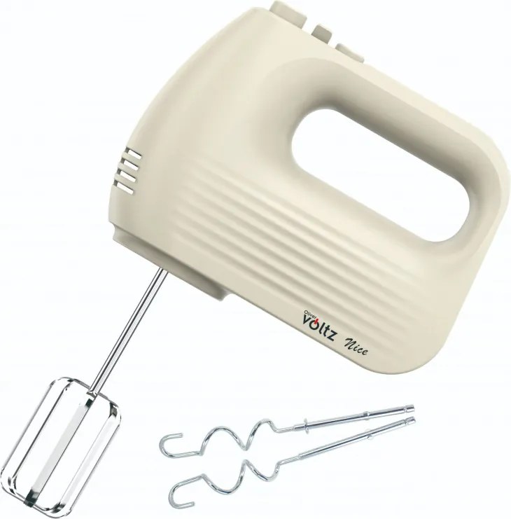 Mixer manual Oliver Voltz Nice OV51110PR, 400 W, 5 viteze, Functie Turbo, Buton de eliberare a accesoriilor, Crem