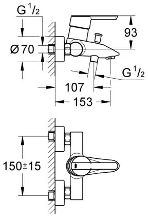 GROHE 32269000 - Baterie pentru cadă FEEL DN 15, crom lucios