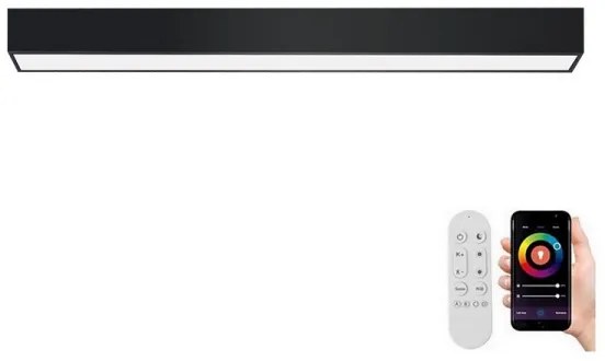 Immax NEO 07255L - LED LUNGO 20W/230V Wi-Fi Tuya negru + DO, stins reglabil