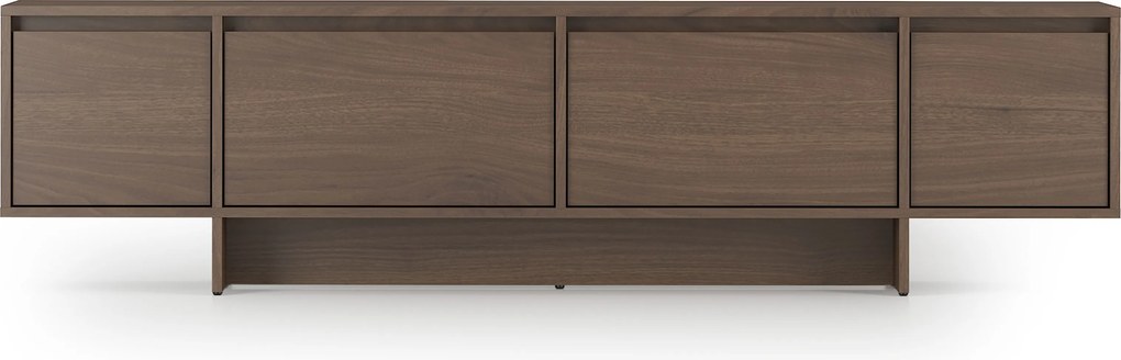 Dulap TV cu patru uși Zolia 180 cm na cokole - nuc elegant