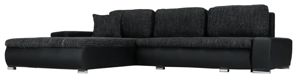 Colţar, negru/negru şuviţat, TONIKS